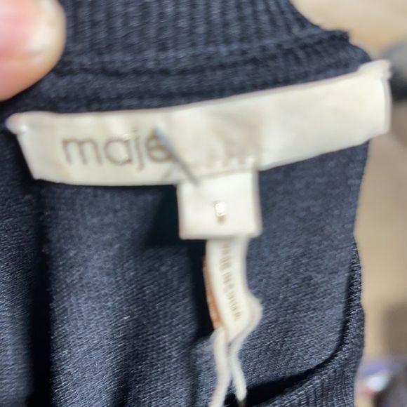 Maje Black Zig Zag Trim Sweater S/M - Picture 16 of 16